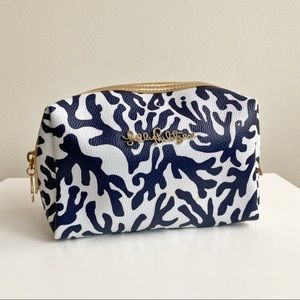 LILLY PULITZER Navy Palm Beach Cosmetic Case